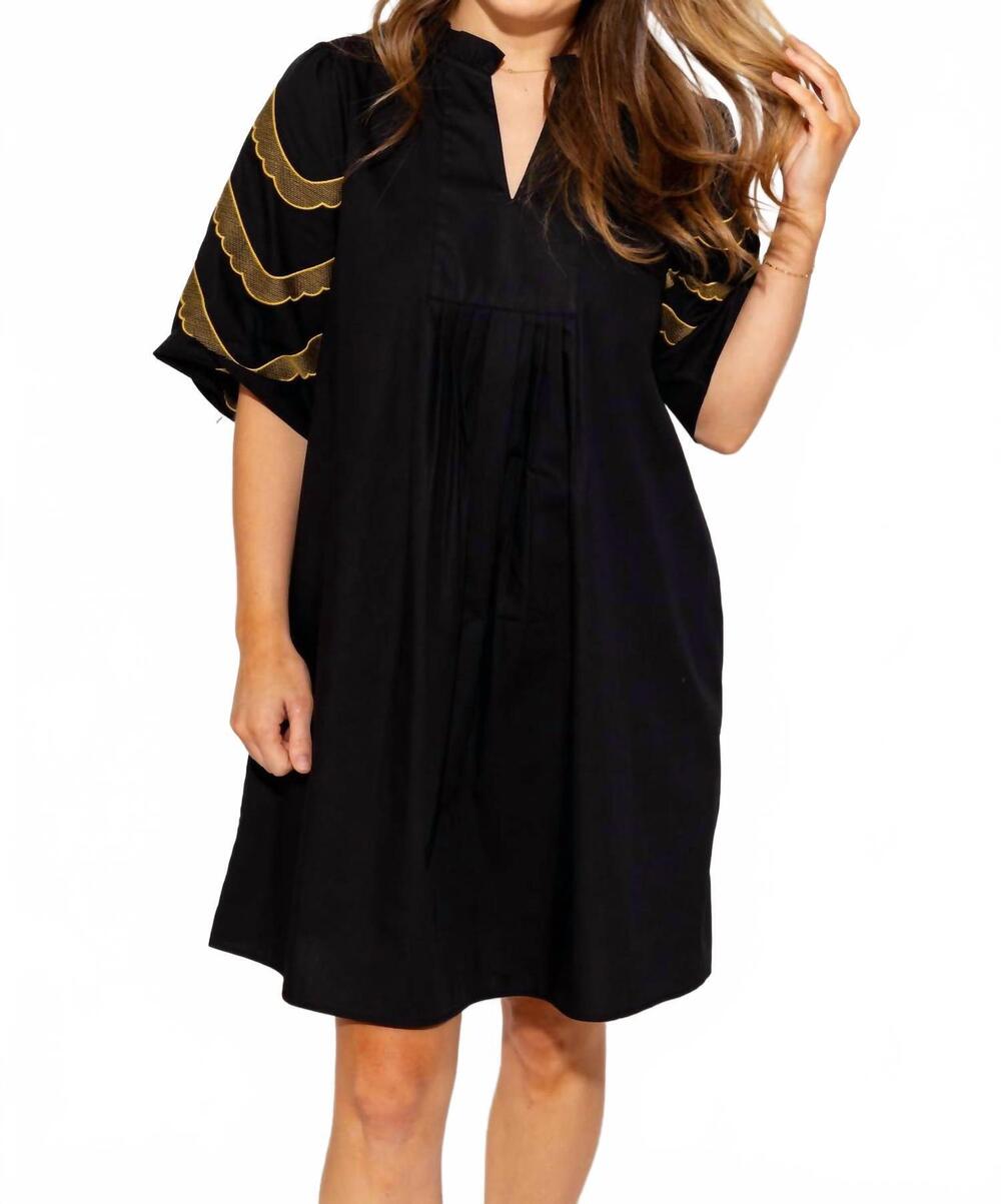 NEW JODIFL embroidered short sleeve mini dress in black